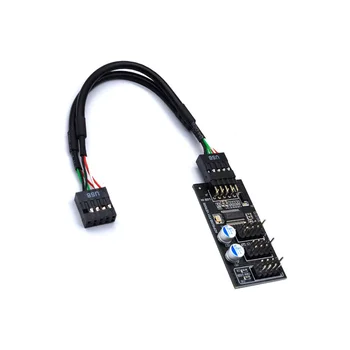 9Pin USB Hub Jungtis USB Skirstytuvo 1 iki 3, USB2.0 9Pin Antraštė Valdybos Kabelis, Vandens Aušinimo RGB LED Ventiliatoriaus Greitis