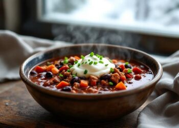 Žiemiška čili sriuba šildanti po šalto vakaro