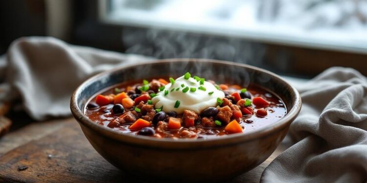 Žiemiška čili sriuba šildanti po šalto vakaro